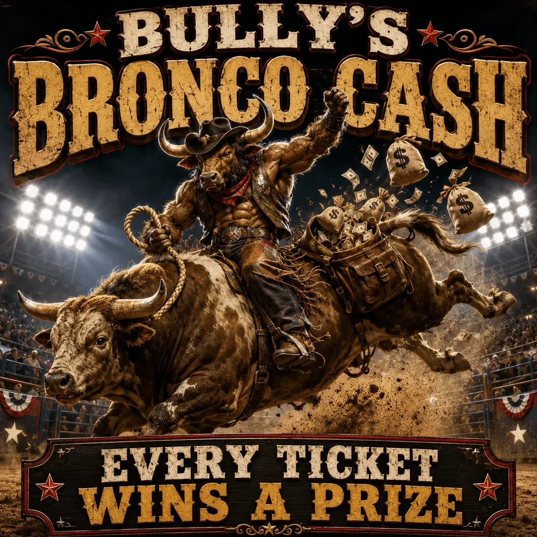 BULLY'S BRONCO CASH - PRIZE EVERY TIME!